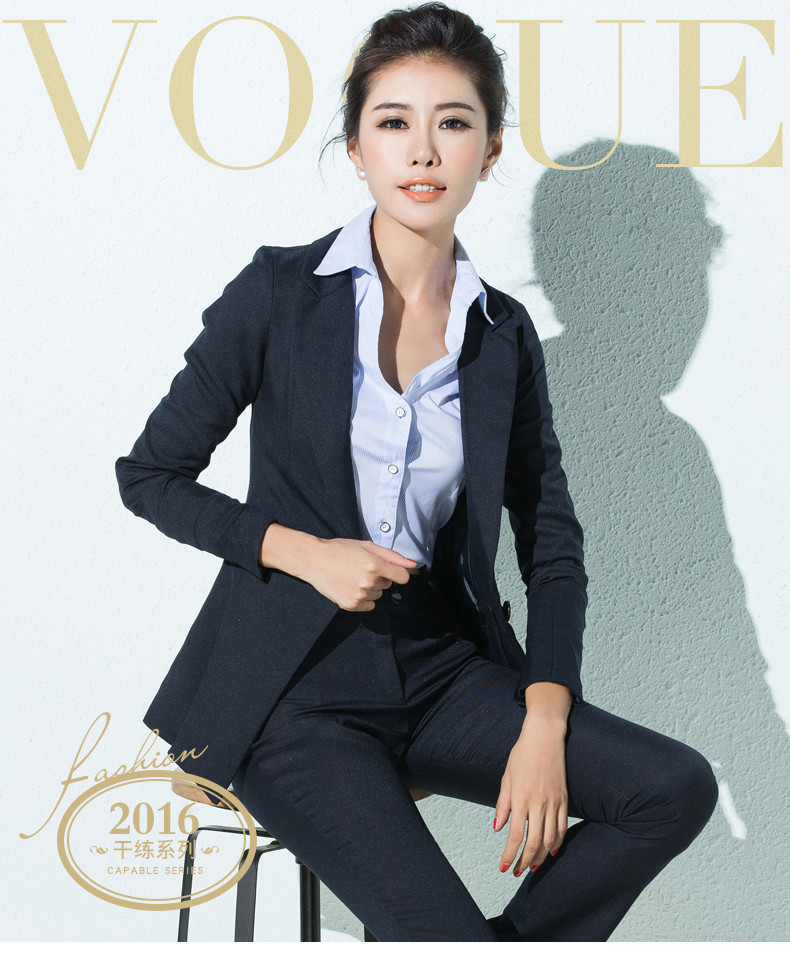 Z ASC春季職業(yè)裝女裝套裝褲長(zhǎng)袖修身女士正裝西服