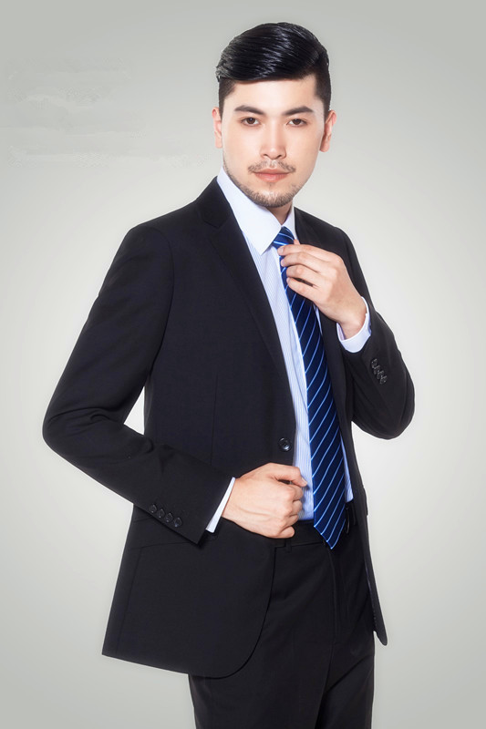 長(zhǎng)沙西服定制LX男士西裝黑色100101
